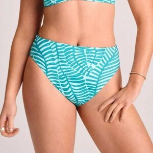 Women's Vitamin A Jade Print High Waist Bikini Bottom S New With Tags